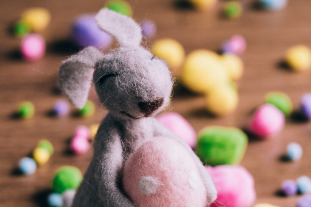 bunny and easter eggs